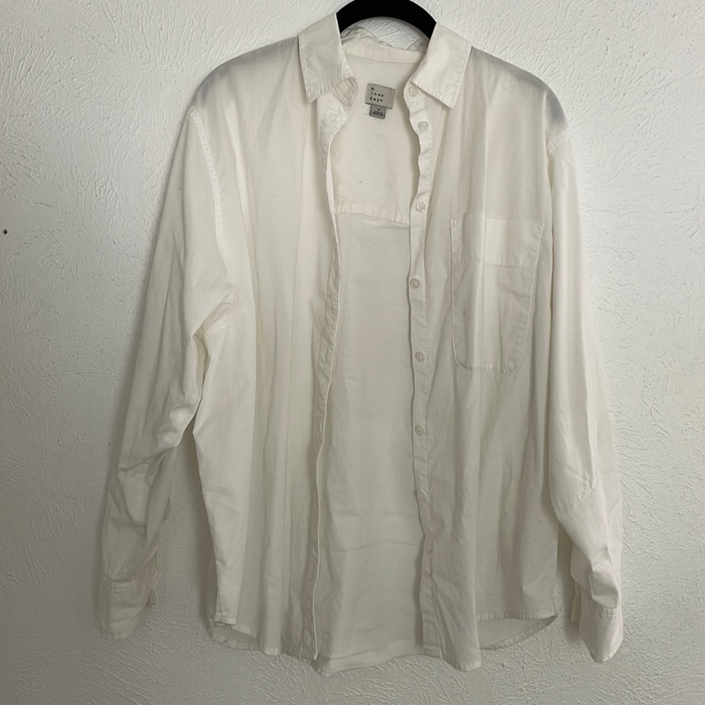 Oversized White Button Down Shirt